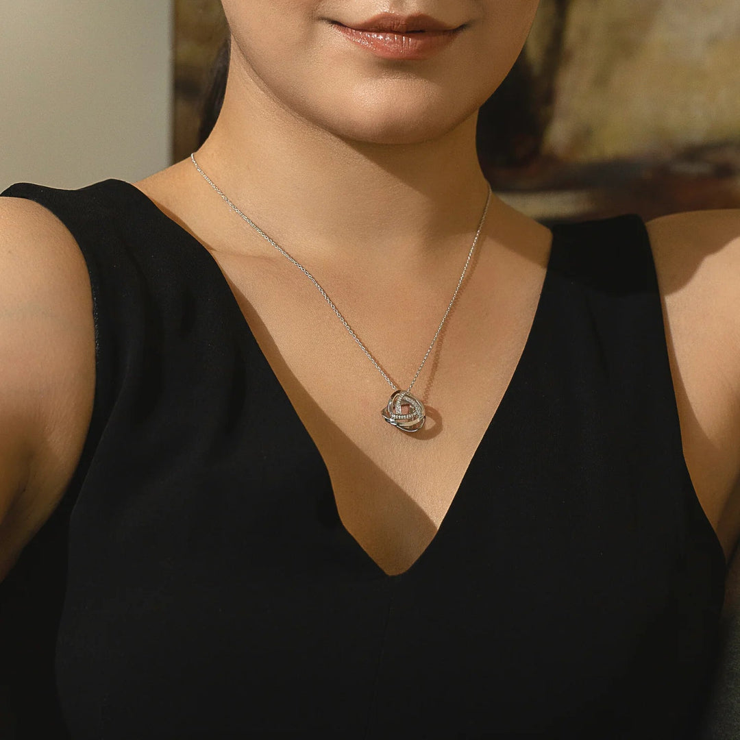 Love Knot Necklace Silver & Rhodium Plated