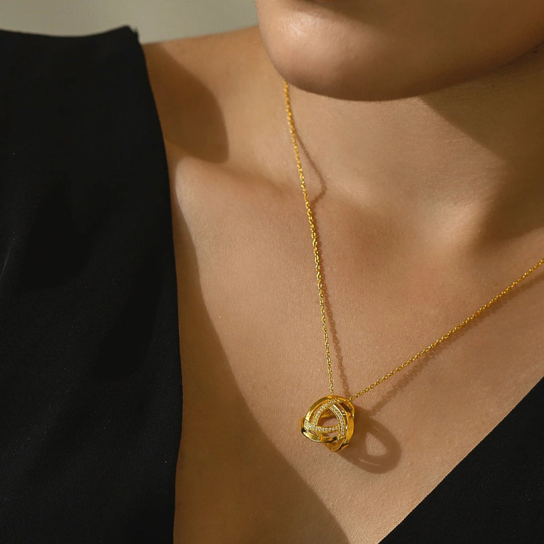 Love Knot Necklace Silver & 18K Gold Plated