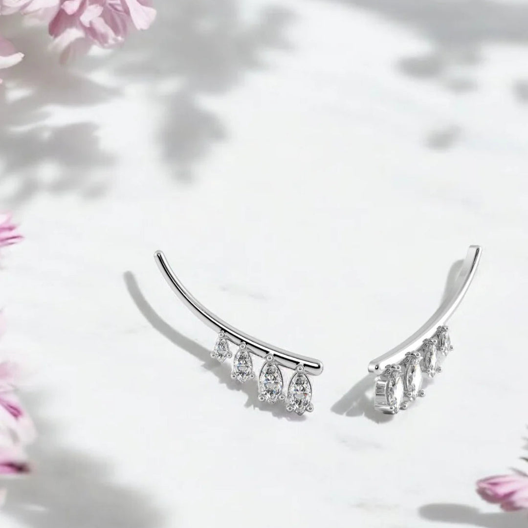 Silver Earrings Rhodium Plated