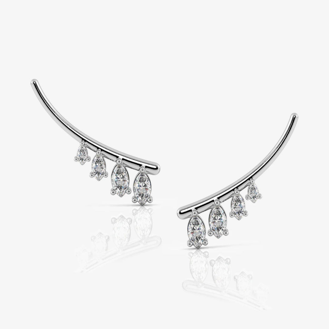 Silver Earrings Rhodium Plated