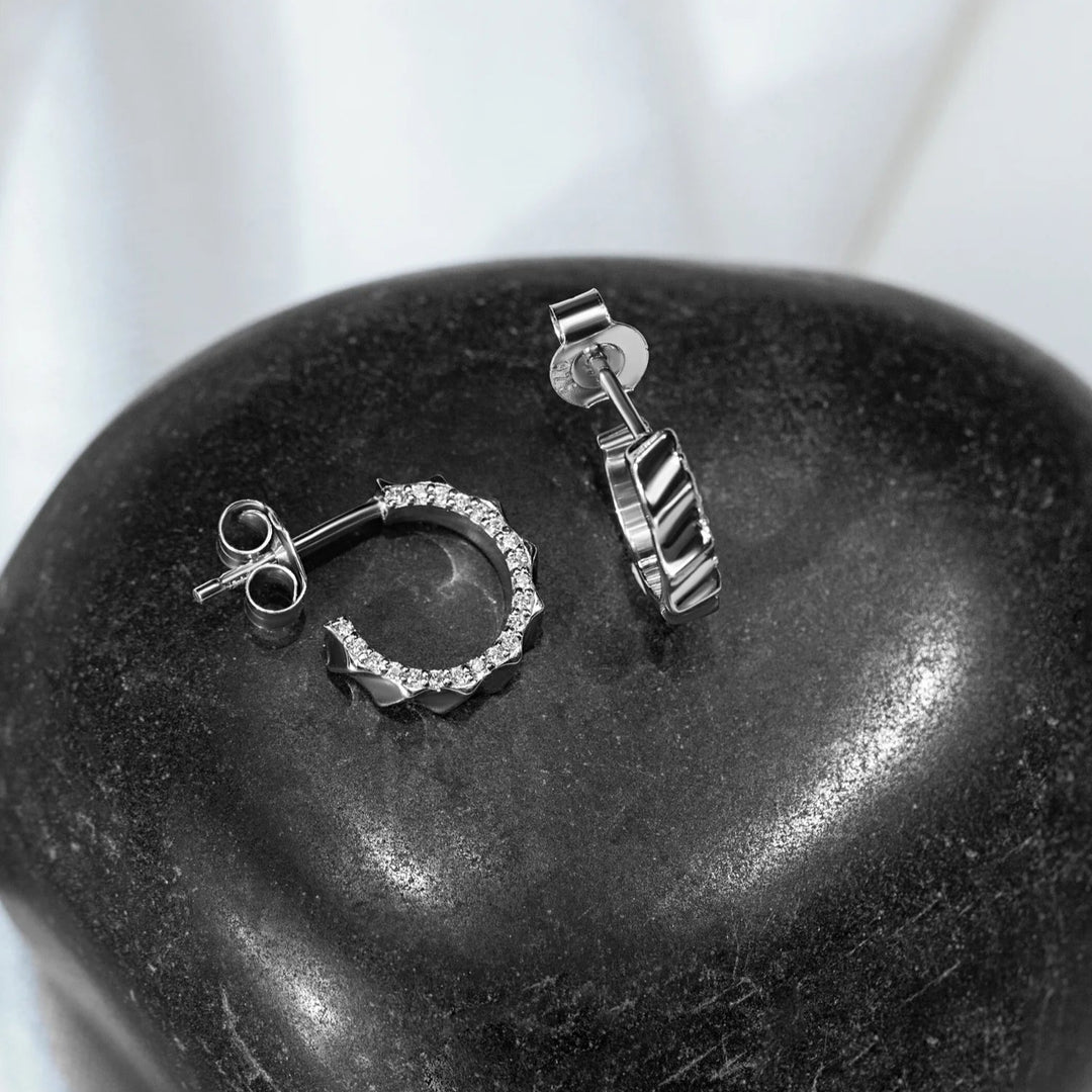 Hoop Earrings Silver & Rhodium Plated
