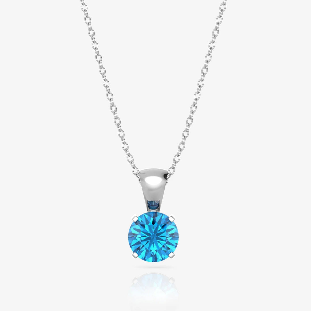 Silver Pendant Necklace, Rhodium Plated