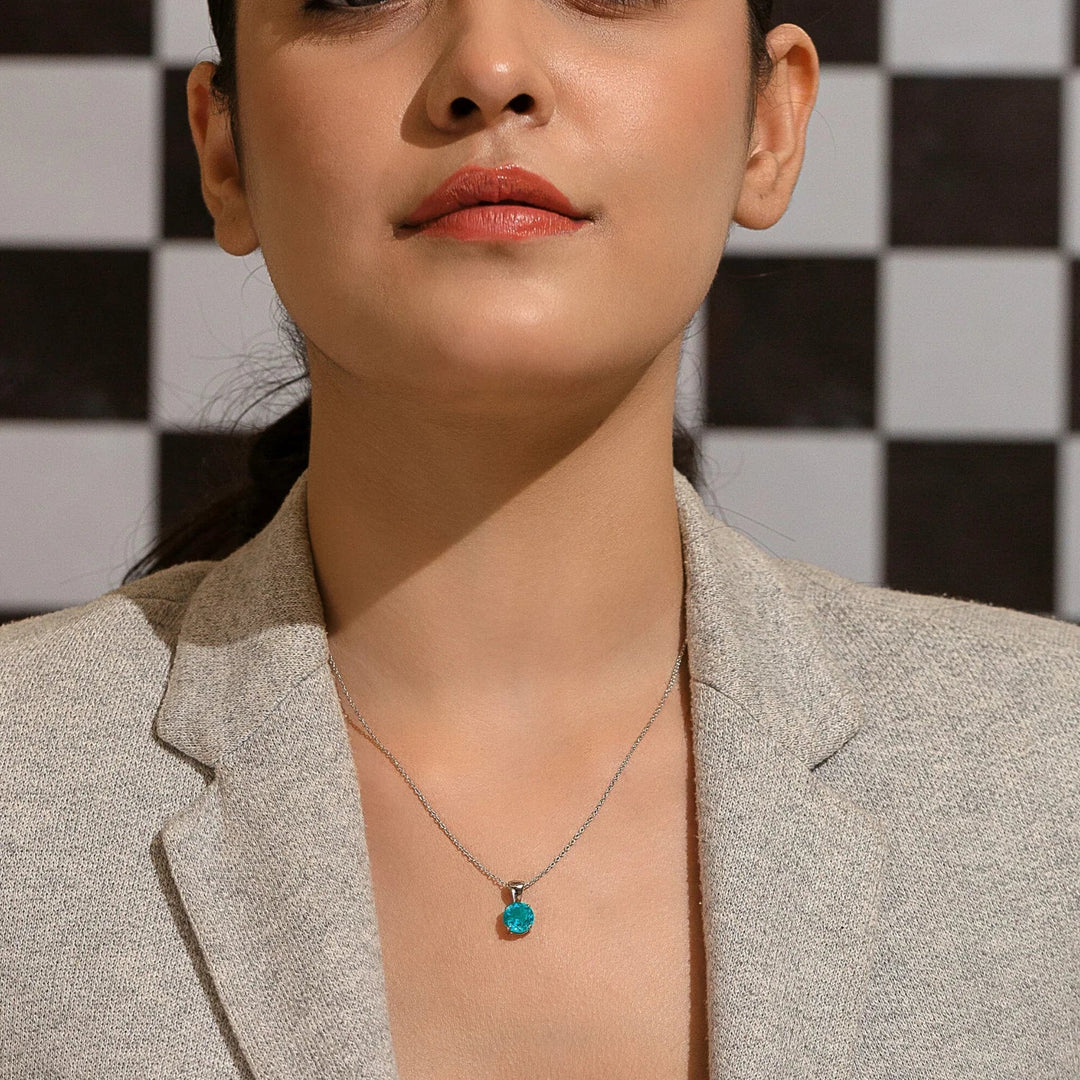 Silver Pendant Necklace, Rhodium Plated