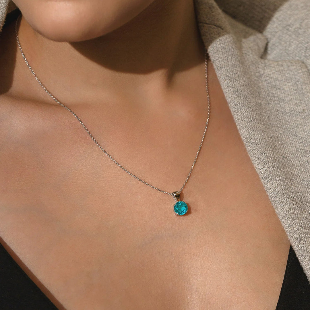 Silver Pendant Necklace, Rhodium Plated