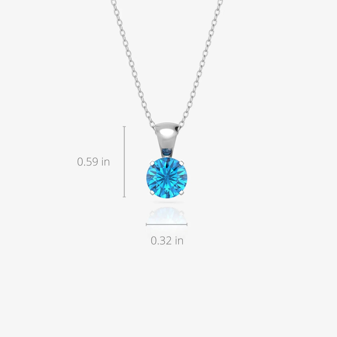 Silver Pendant Necklace, Rhodium Plated