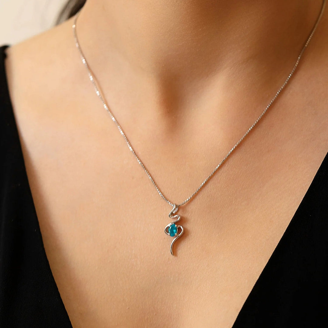 Swirl Silver & Rhodium Plated Necklace