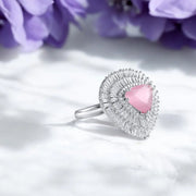 Cocktail Ring, Adjustable & Rhodium Plated