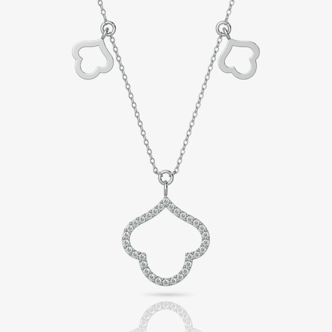Silver Pendant Necklace, Rhodium Plated