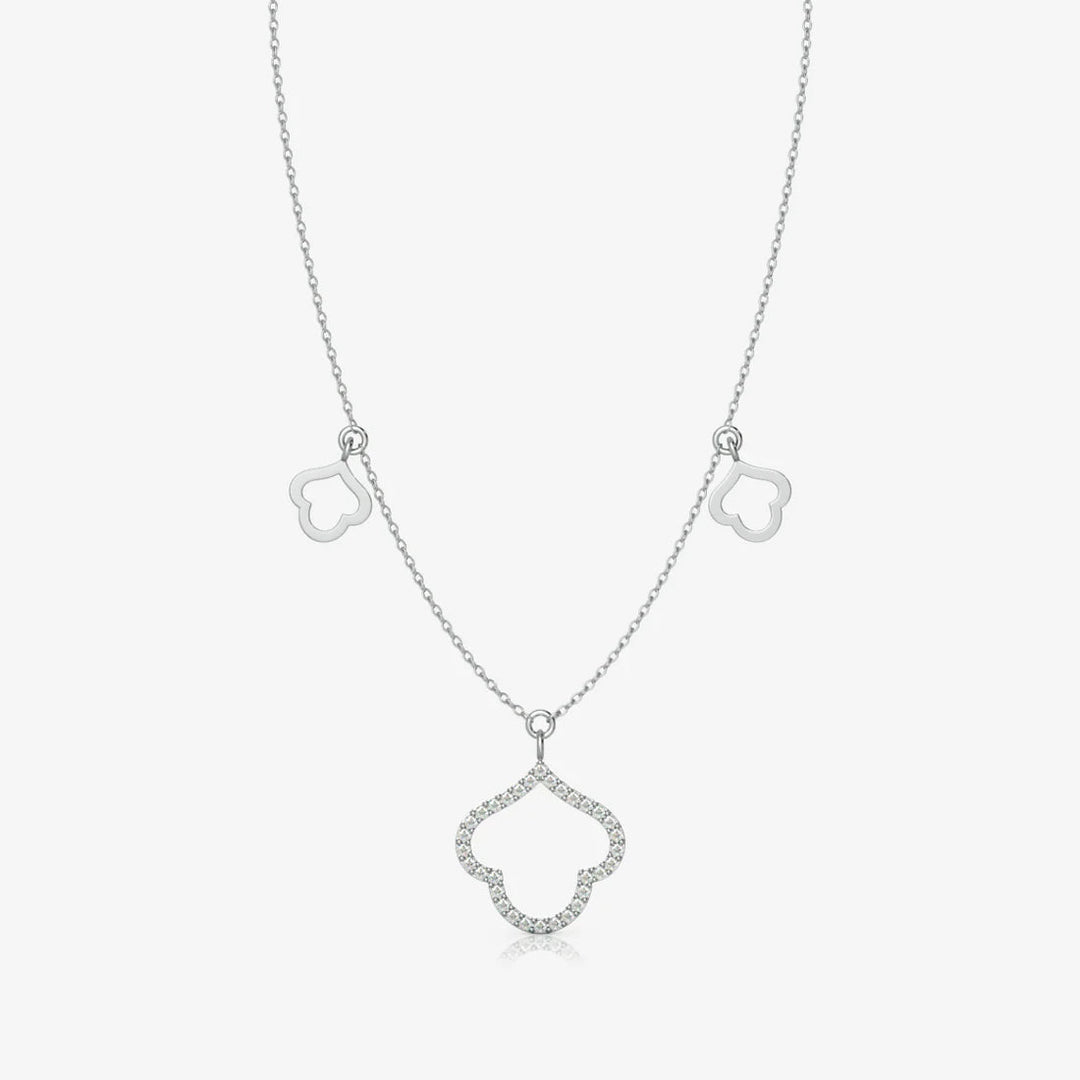 Silver Pendant Necklace, Rhodium Plated