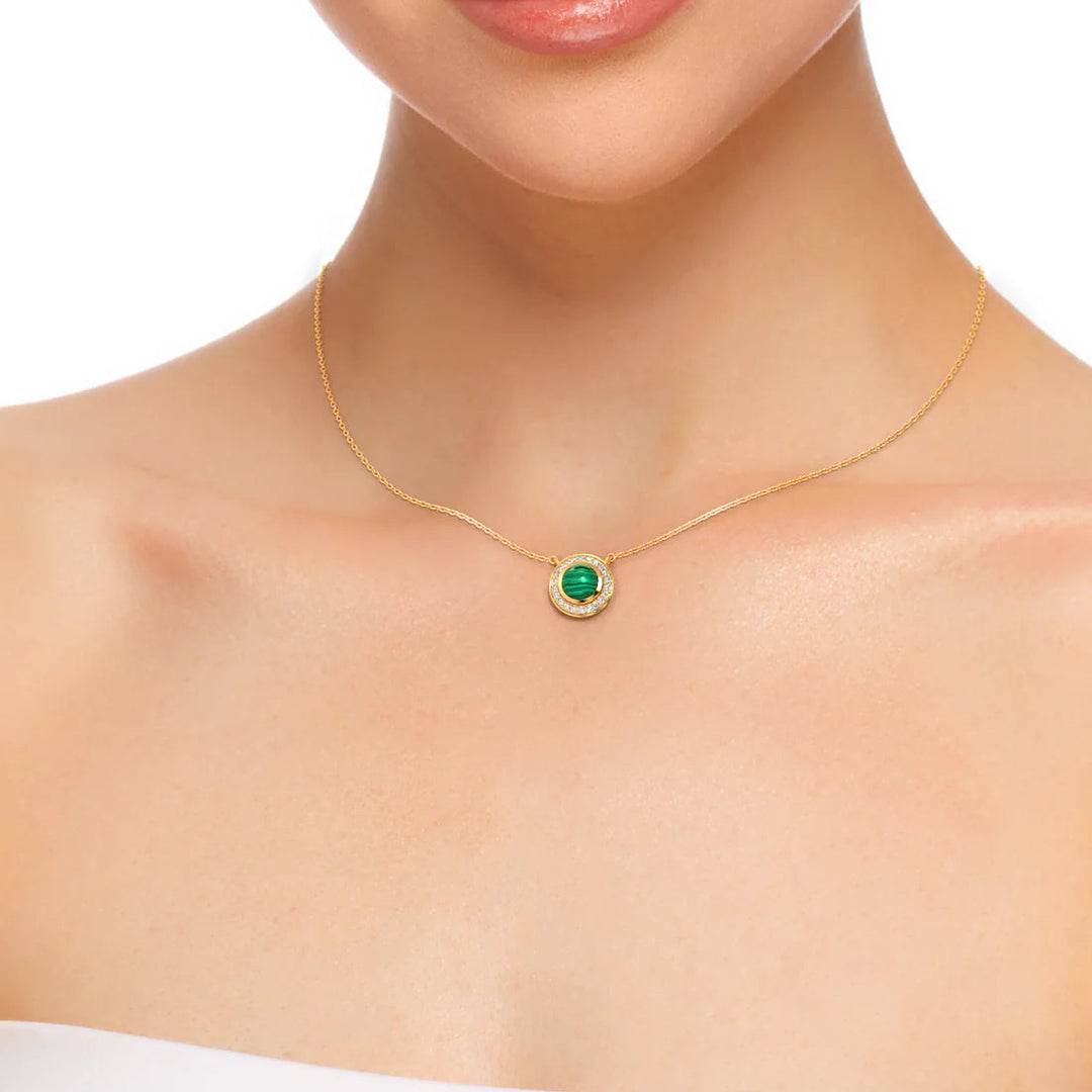 Silver Stationed Necklace, Gold Plated