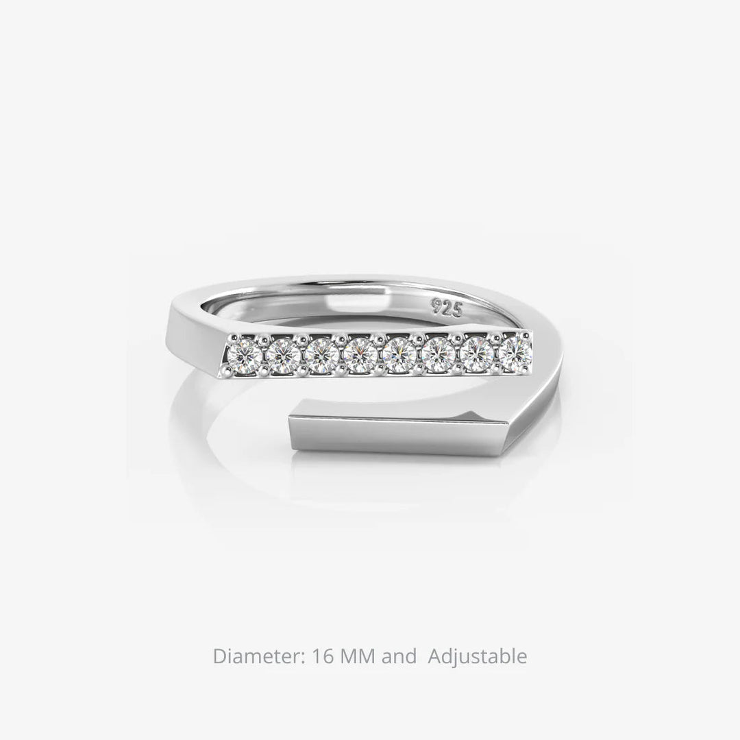 Silver Ring, Adjustable & Rhodium Plated