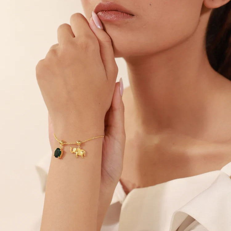 Sterling Silver Symbolic Charms Bracelet & 18K Gold Plated