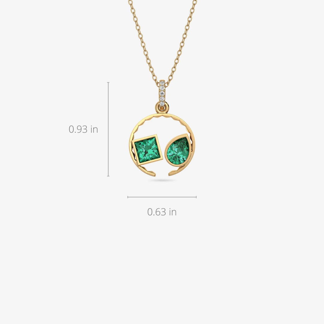 Silver Circle Necklace, 18k Gold Plated