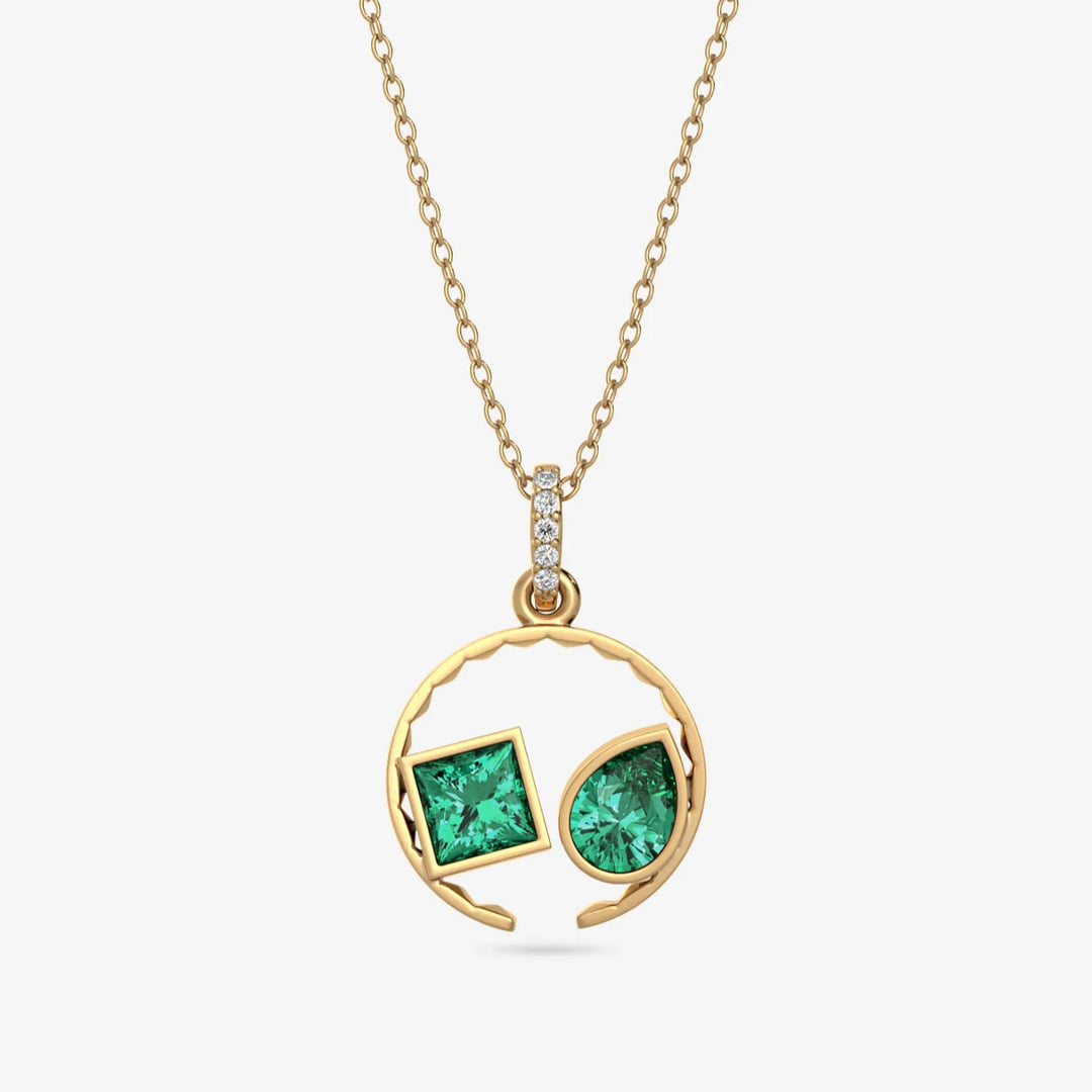 Silver Circle Necklace, 18k Gold Plated