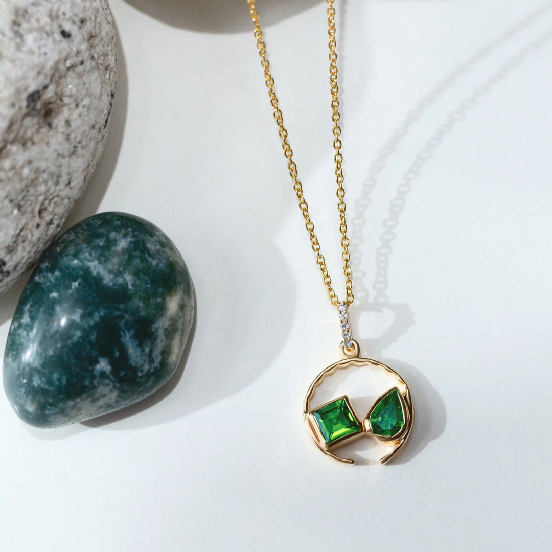 Silver Circle Necklace, 18k Gold Plated
