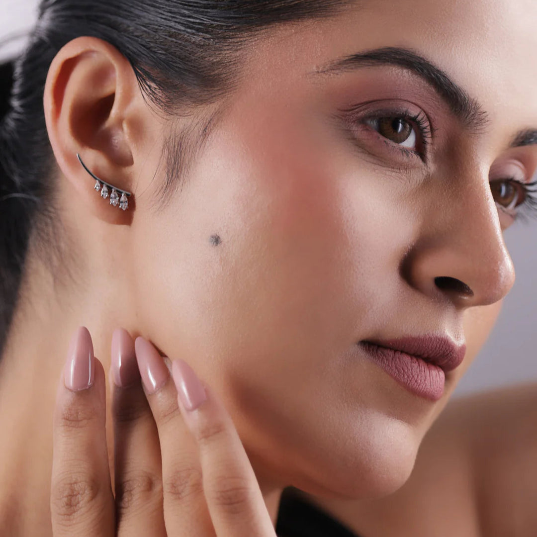 Silver Earrings Rhodium Plated