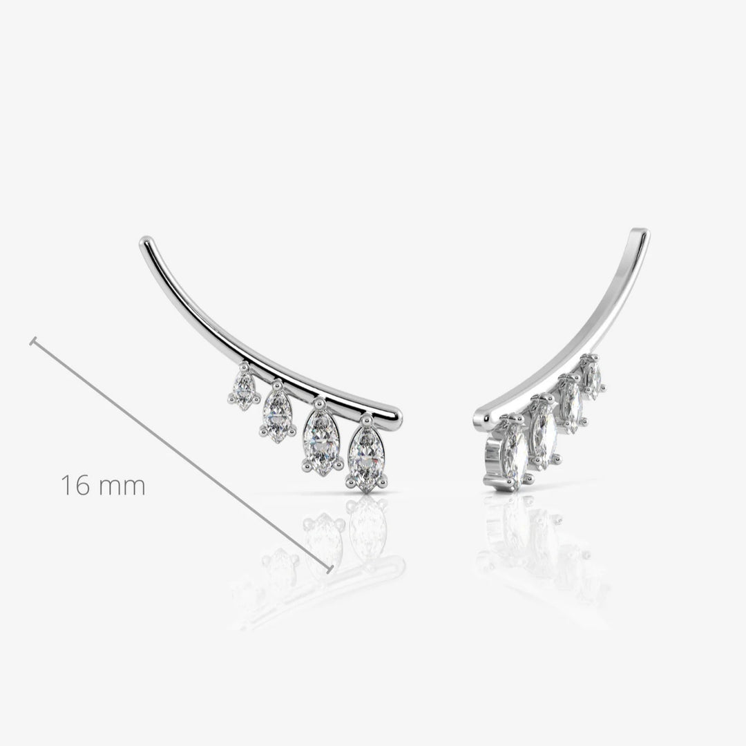 Silver Earrings Rhodium Plated