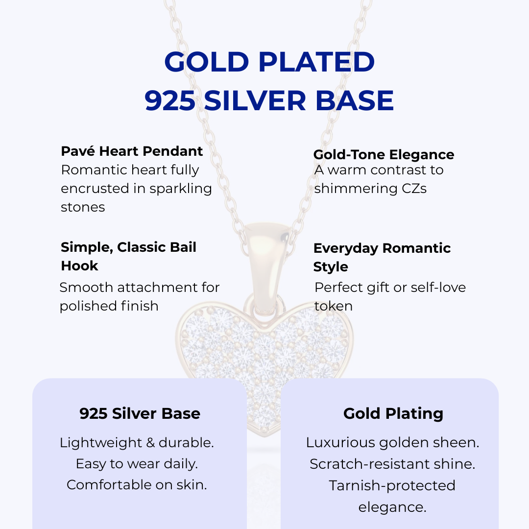 Silver Heart Necklace & 18K Gold Plated